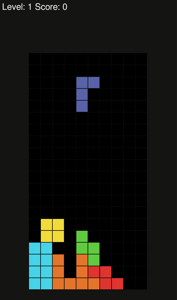 A clone of the popular game Tetris, using the Python Library Pygame.